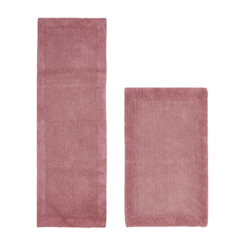 Ensemble de tapis pour salle de bain 2 pièces Moriceau, 2 pièces (24 po x 40 po | 20 po x 60 po), Rose