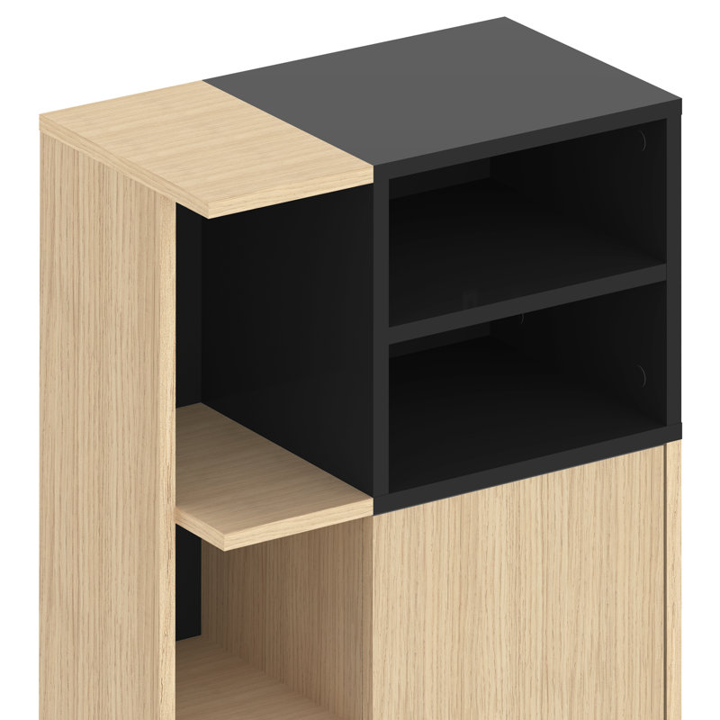 Lakecia Bathroom Cabinet, Light Oak/Black