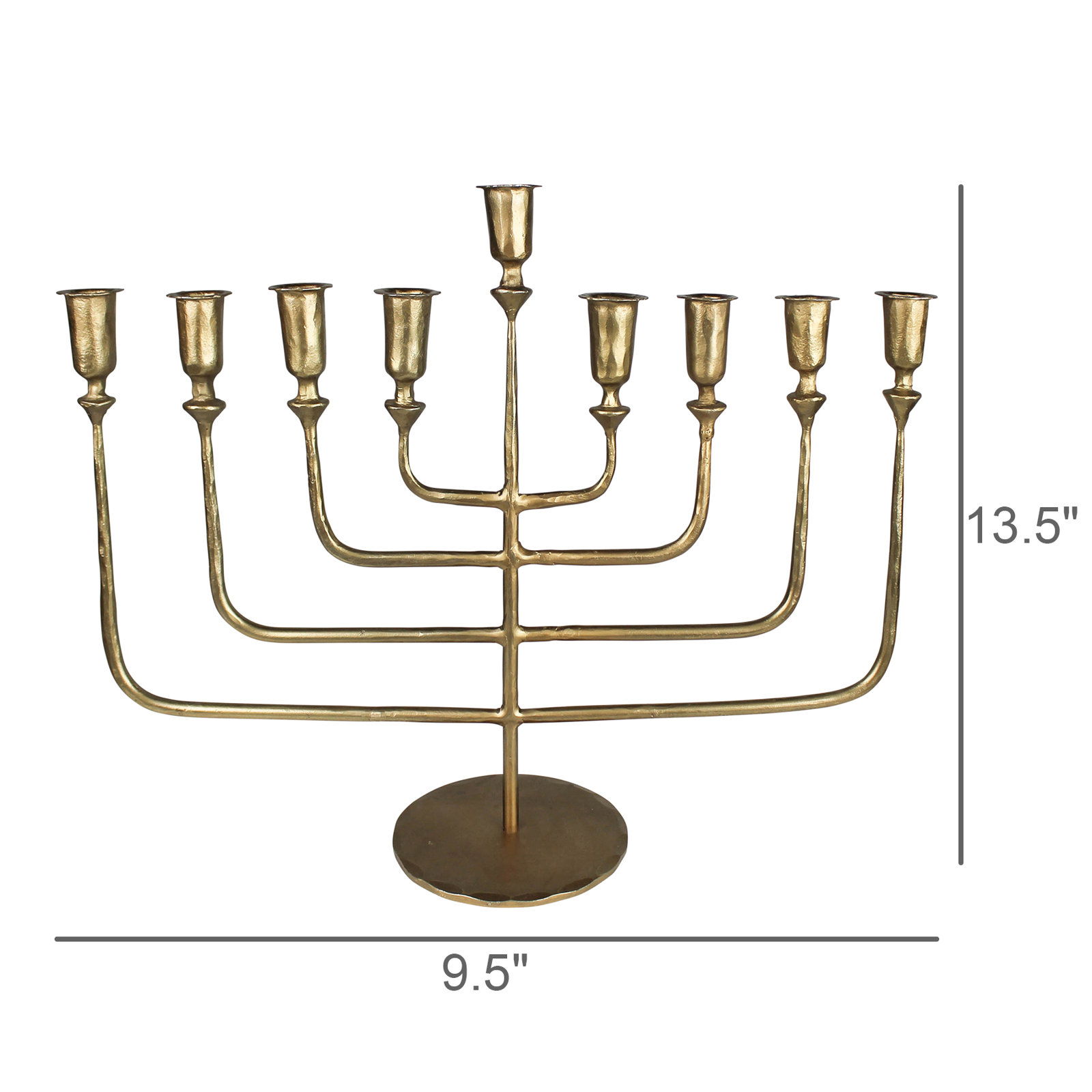 Hanukkah Menorah 16" Brass Tabletop Candelabra