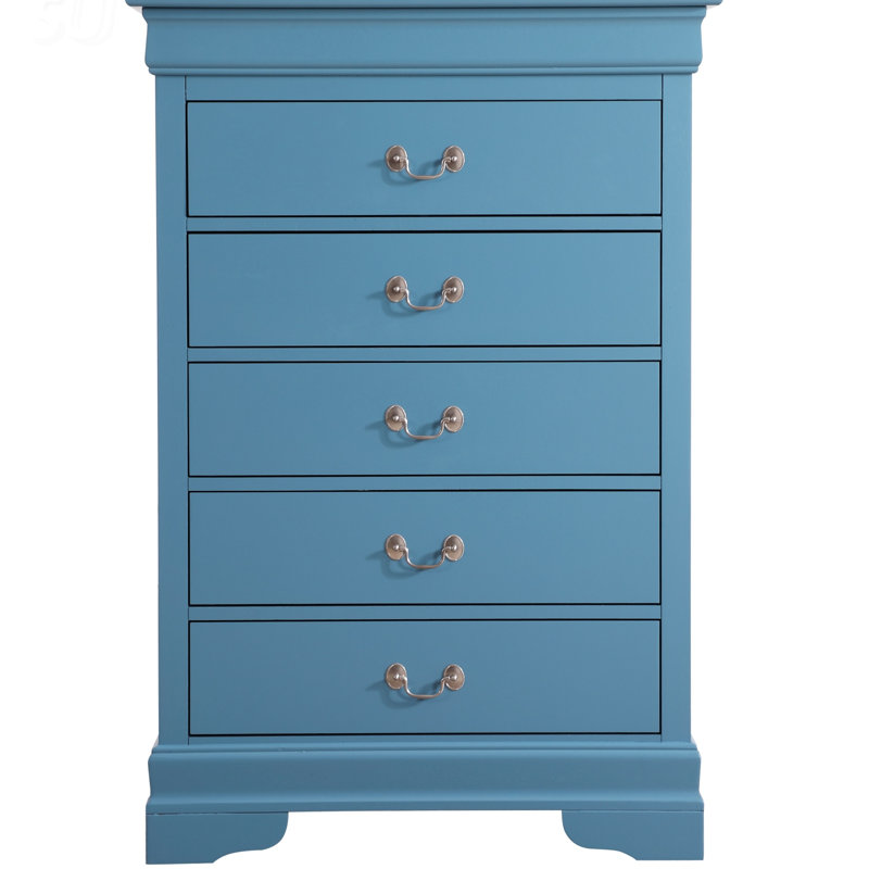 Commode Louis Phillipe, bleu sarcelle, Sarcelle