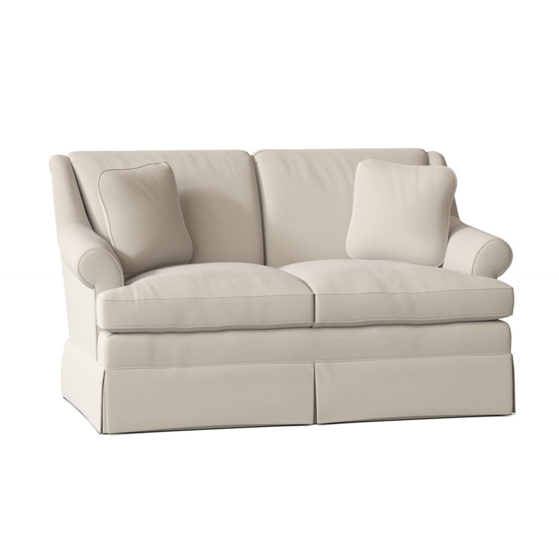 Connor Upholstered 59'' Loveseat, Handsome 31 White Performance Twill, Yes