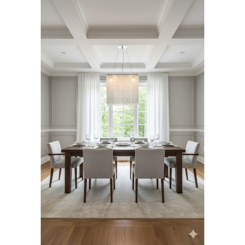 9-Light Chrome Chandelier With Clear Crystals