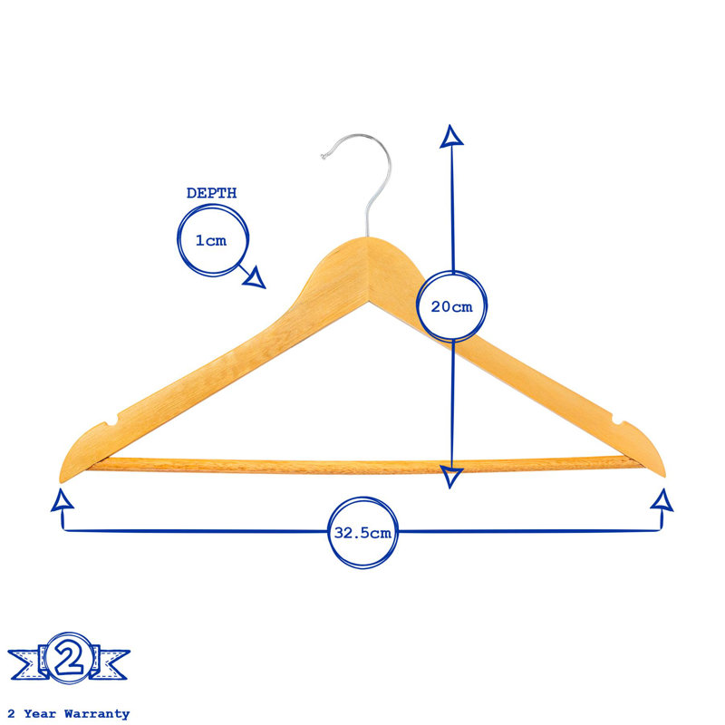 Harbour Housewares - Strong Children's Clothes Hangers - Set of 10, Brown