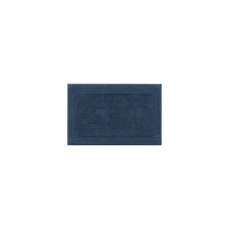 100% Cotton 24X36" Reversible Navy 3000 Gsm Bath Rug - Dense And Comfortable Feeling, Long Lasting, Medium Pile Cozy,, Navy