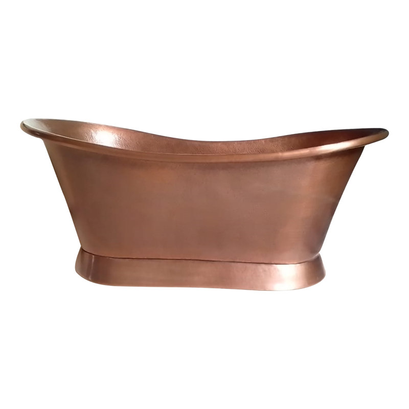 1371mm x 558mm Freestanding Soaking Copper Bathtub