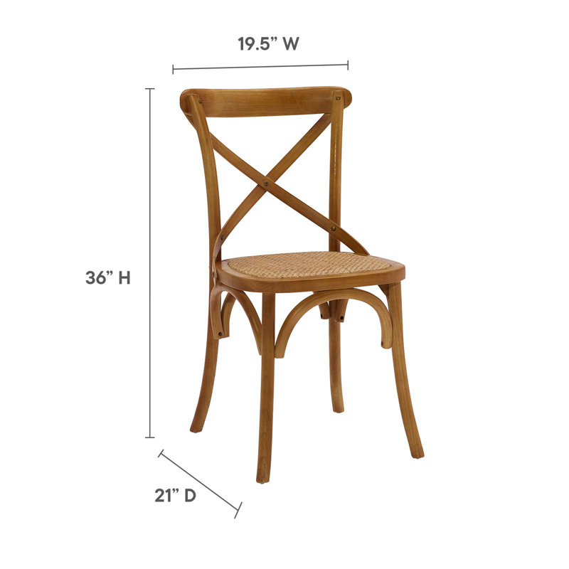 Rustic Farmhouse Cross-Back White Wood Dining Side Chair