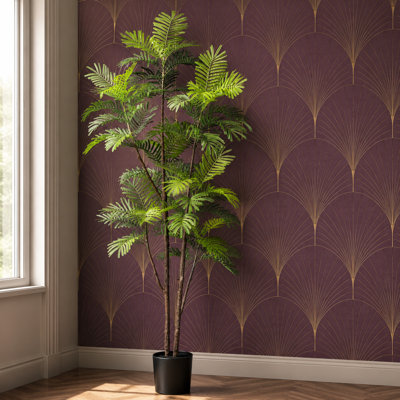 Leaf Large Artificial Palm Tree Faux Palm Tree in Pot Liner