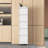 5 Drawer Metal Vertical File Cabinet On Wheels For Office Use, Storage A4/letter/legal Size Files, White, 17.71"d*15.2"w*62.45"h, - Tipping Design, Easy Mobility Mechanism, Quiet Opening-1117523887