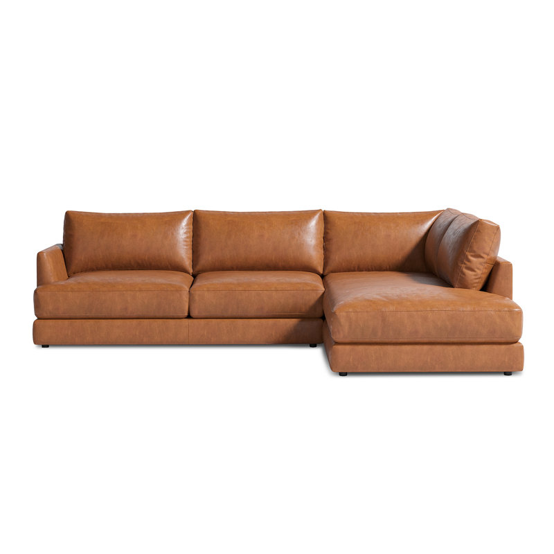 Canapé modulaire en cuir 2 pièces Serena, Right Hand Facing