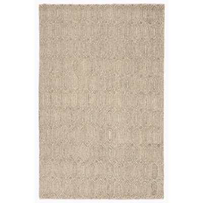 Bierce Wool Geometric Area Rug in Beige