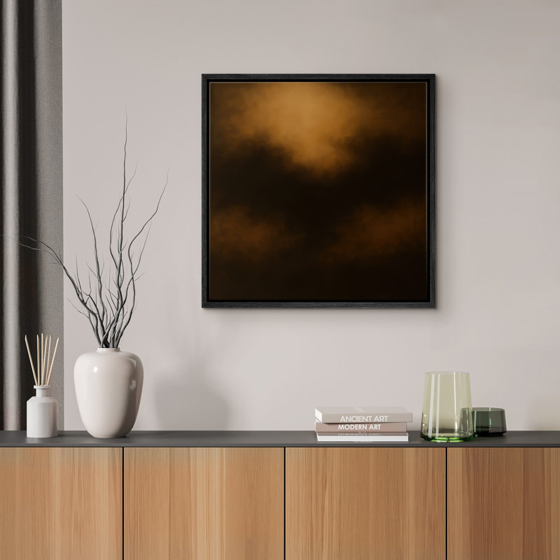 Reproduction d'art abstrait sur toile encadrée pour décoration intérieure moderne, H 24 po x l 24 po, Noir