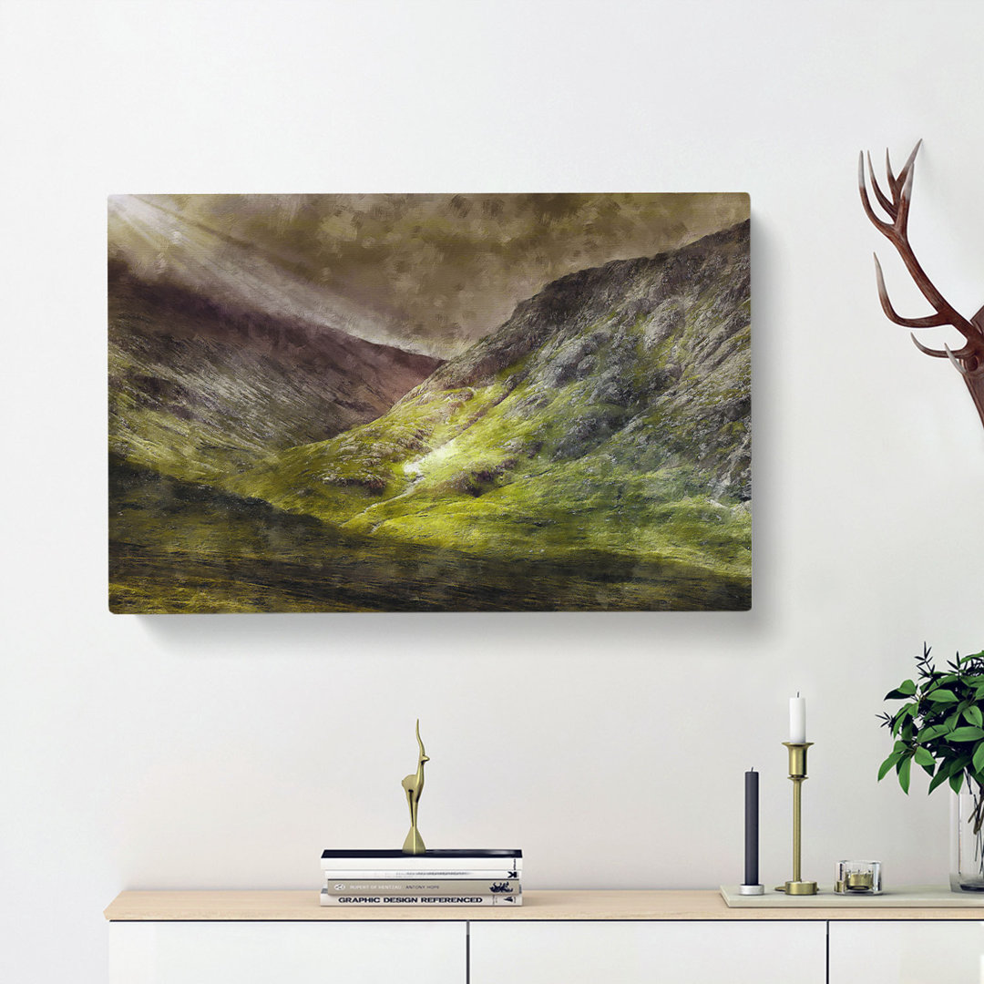 Mountains Of Glencoe In Scotland - Wrapped Canvas