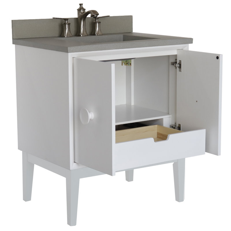 Ensemble de meuble-lavabo simple 31 po Crumley, Blanc, Gris