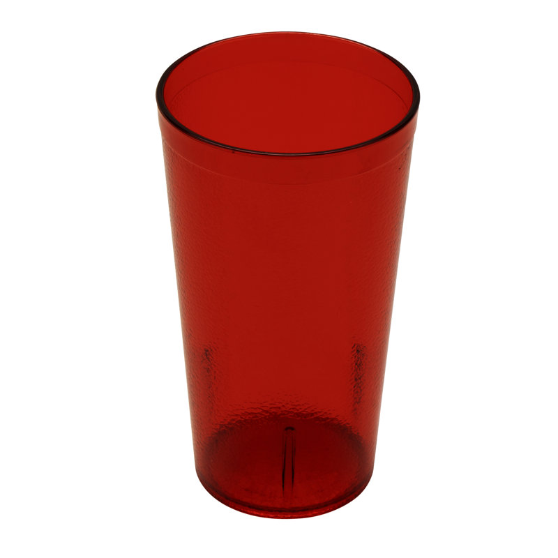 GET Gobelets de restaurant en plastique robustes, 16 oz, Rouge