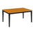  Rectangular Hardwood Dining Table for 6 Guests in Black/Oak