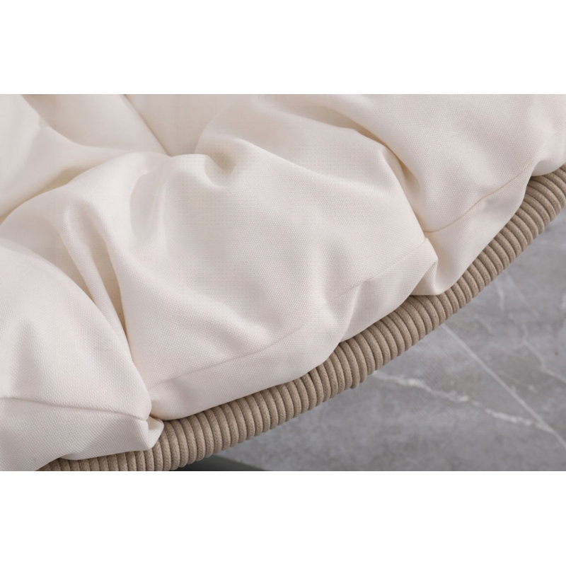 Fauteuil ergonomique d'extérieur ergonomique en forme d'œuf avec support, pour le patio et la détente intérieure, Blanc