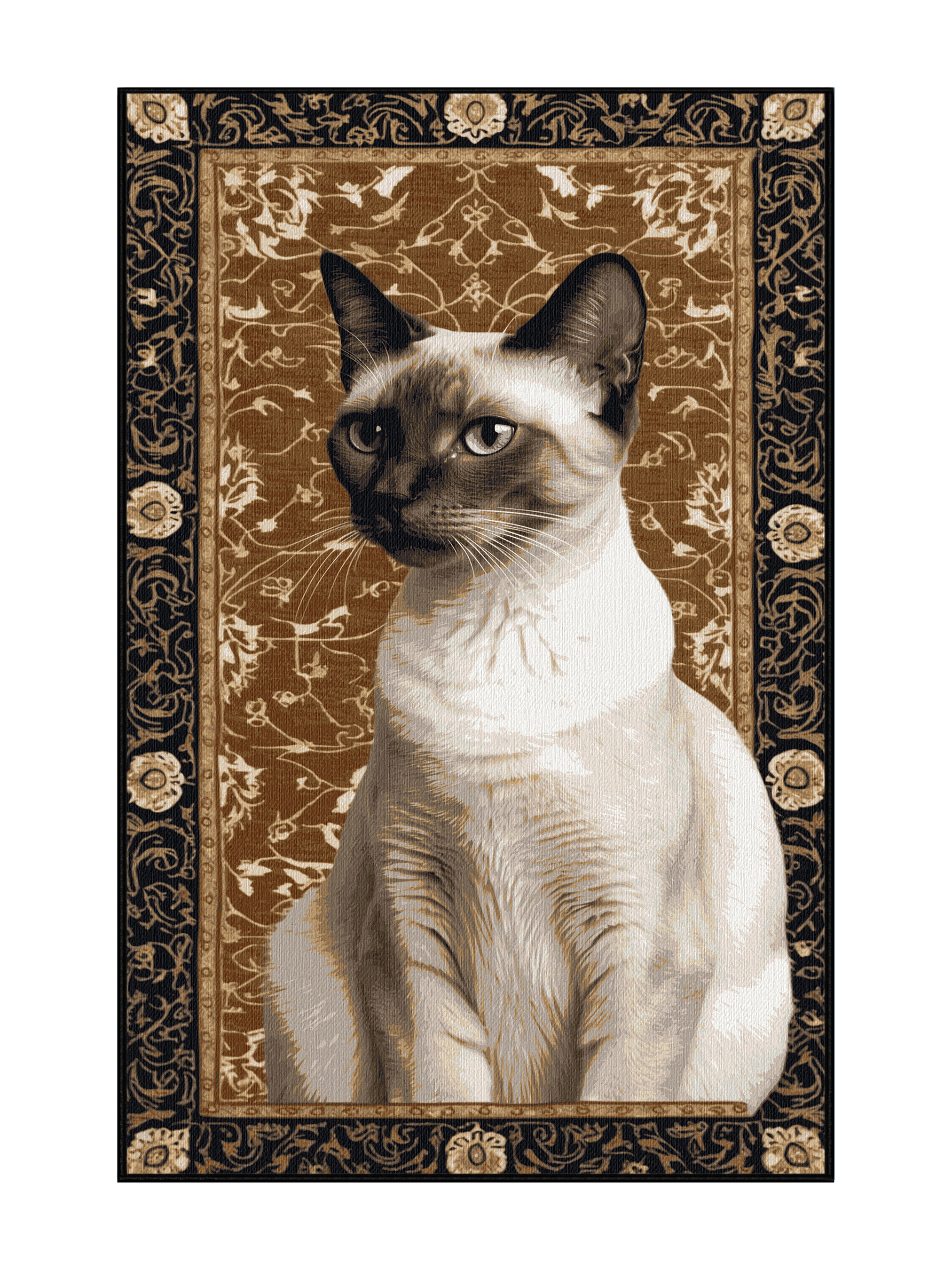 Bloomsbury Market Washable Oriental Shorthair Cats Area Rug | Wayfair