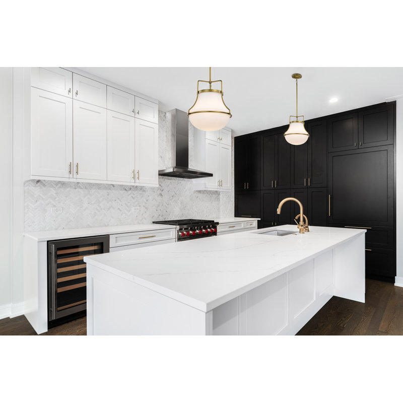 Bashaw 1-Light Dimmable Schoolhouse Pendant, Natural Brass, 53.88" H x 14" W x 14" D