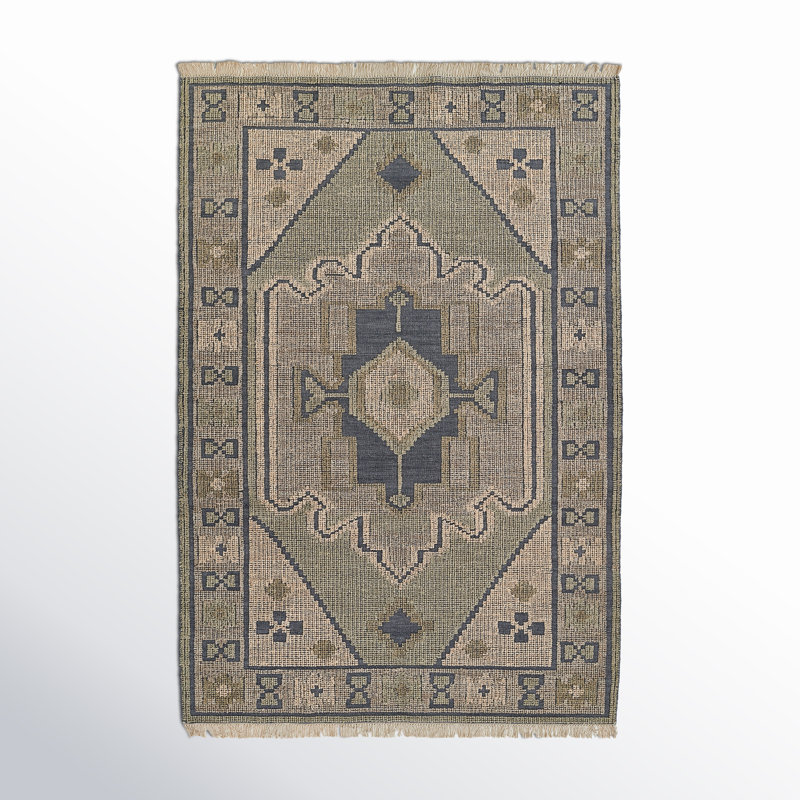 Aris Oriental Handmade Flatweave Wool/Cotton Area Rug in Taupe/Brown/Gray, Rectangle 8' x 10'