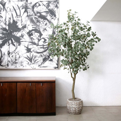 84'' Faux Eucalyptus Tree in Pot Liner