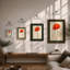 Single Red Poppy Botanical - Framed Print-873623618-873623628