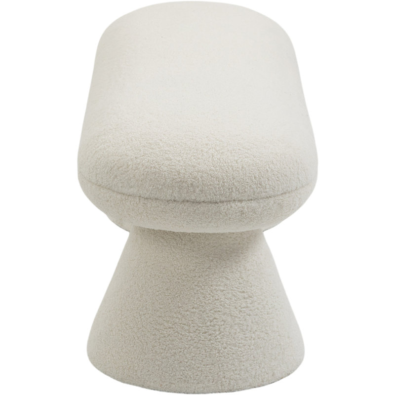 Brimfield Faux Shearling Teddy Upholstered Bench, Cream Faux Shearling Teddy Fabric