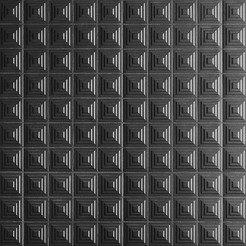 Kinzie Pyramid 8X16 3D Matte Ceramic Tile, Charcoal
