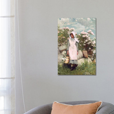 Girl And Laurel, 1879 by Winslow Homer - Wrapped Canvas Gallery-Wrapped Canvas Giclée