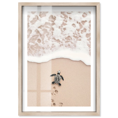 First Journey Shadowbox Print Travel Art Prints by Notoriart, Blonde Frame, 11 x 16