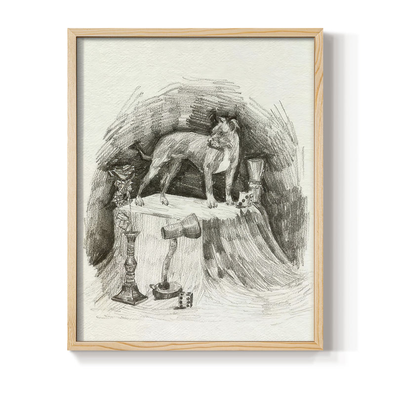 A Gentleman V, reproduction encadrée - bois massif, Naturel, H 30 po x l 24 po