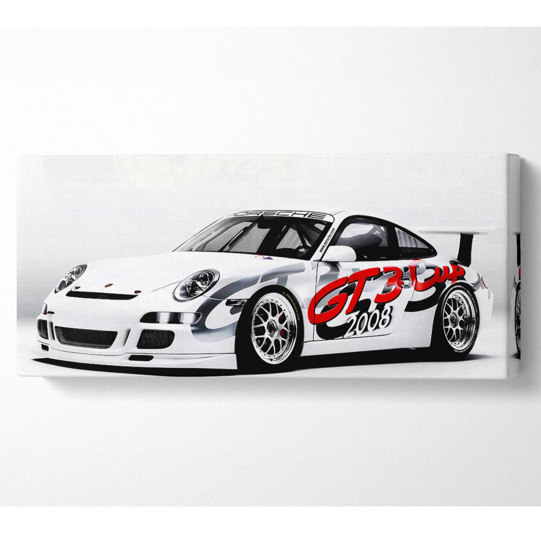 Porsche 911 GT3 B N W Rot - Kunstdrucke auf Leinwand