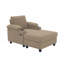 Ensemble de fauteuil d'appoint et repose-pieds, canapé-lit inclinable convertible avec porte-gobelets, ports USB-C et poche de rangement latérale-1268354162