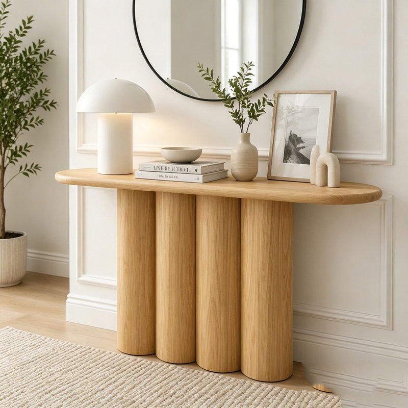 Console 66,93 "pour vestibule moderne, Natural