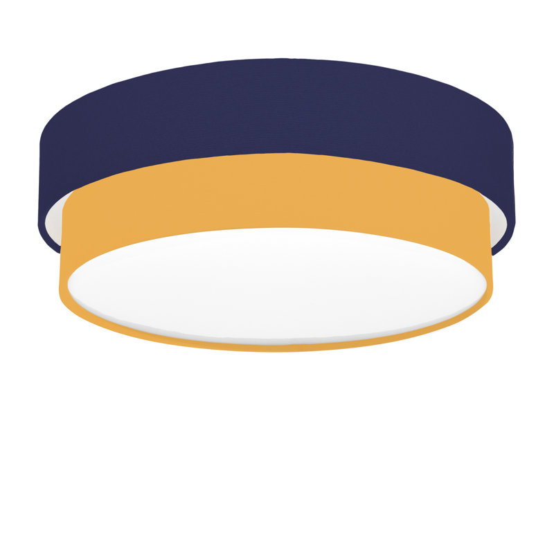 Elanaz Flush Mount, Navy Blue, Yellow