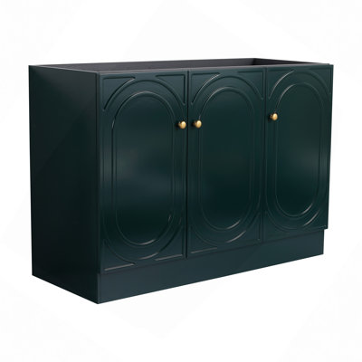 Meuble-lavabo de salle de bain autoportant - Portes d'armoire fermées - Sans lavabo