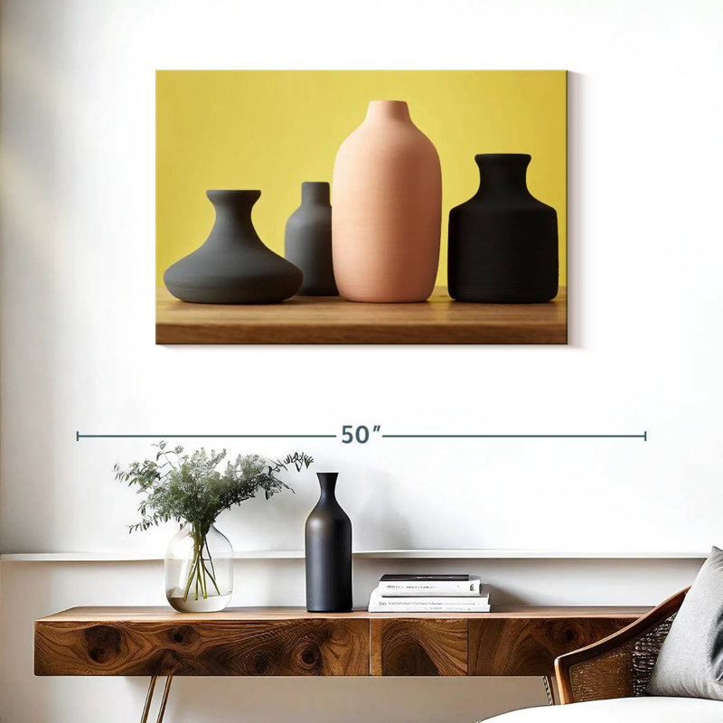Minimalist Ceramic Vases, 24" H x 36" W