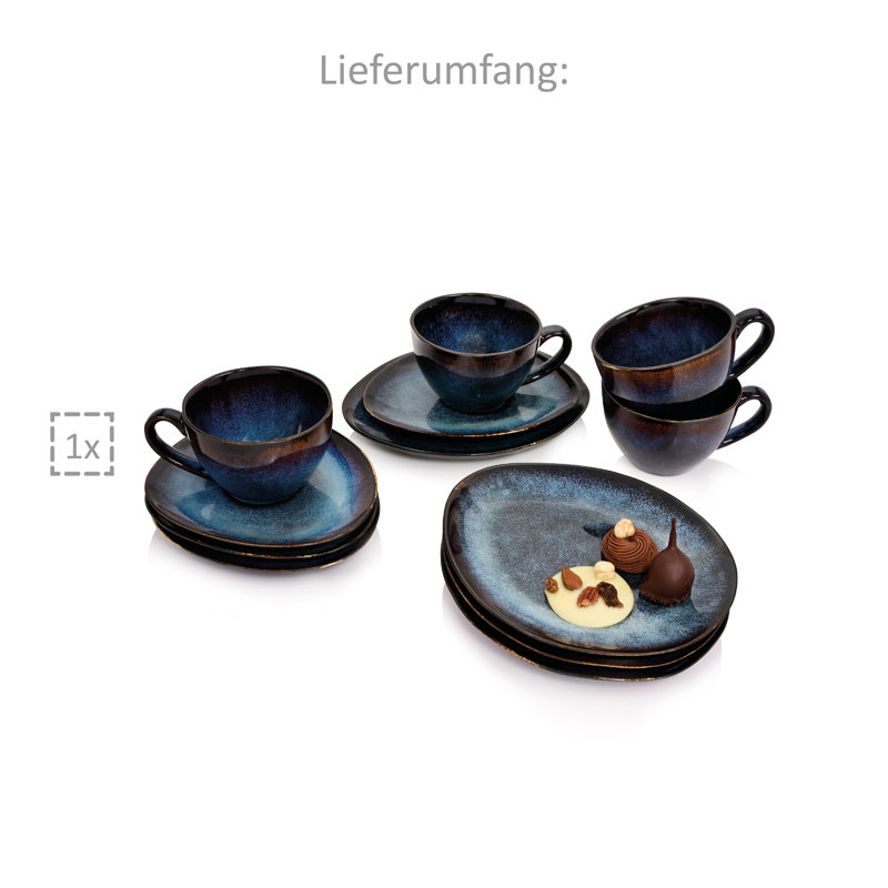 6-tlg. Teetassen und Untertassen-Set Chambers