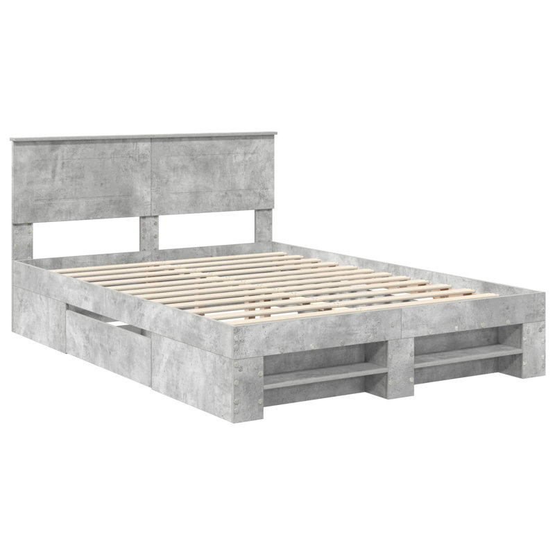 Bed, Kingsize (5'), Concrete Grey
