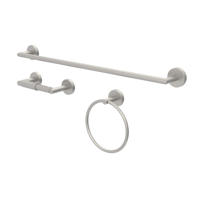 3 - Piece Bathroom Hardware Set, Brushed Nickel