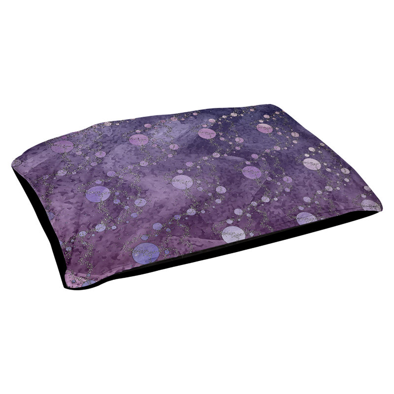 Coussin d'extérieur pour chien Byrge Planets Stars, Grand (l 42,5 po x P 32,5 po x H 14 po), Bleu/rose