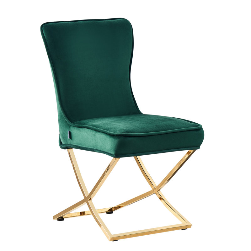 Yvelines Modern Velvet Dining Chairs - Ergonomic Velvet Upholstered Back with Stainless Steel Frame - Side Chair for Kitchen Living Room Dining Room