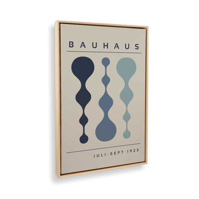Midnight Retro Bauhaus Poster Canvas Print in a Frame