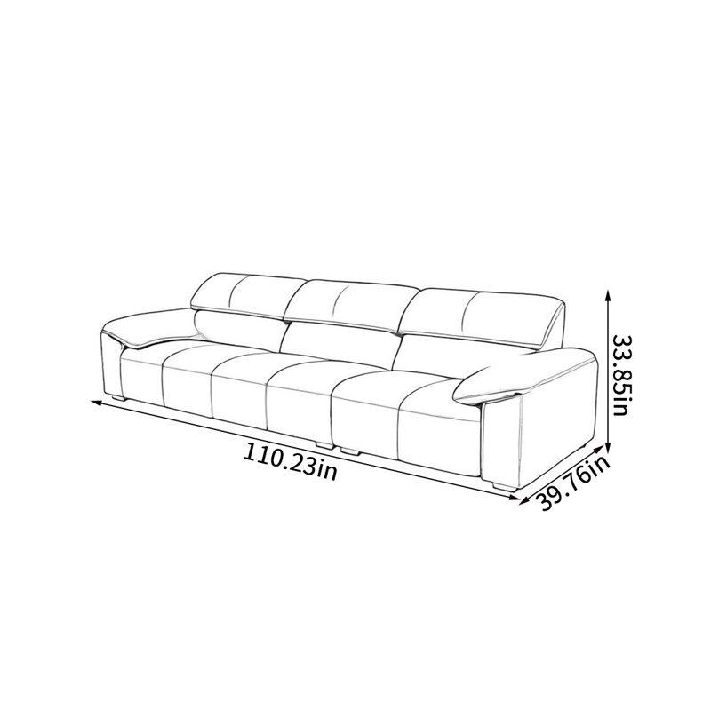 Canapé de bureau simple et luxueux, H 33,85 po x l 110,23 po x P 39,76 po, 4