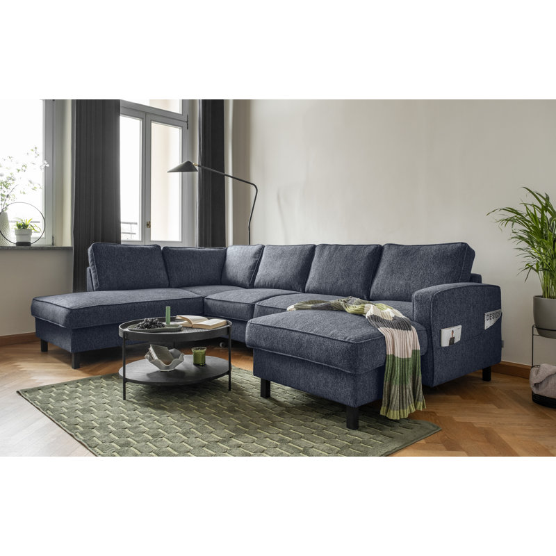 Molly Corner Sofa Bed U-Shape, Left Hand Facing, Navy Blue