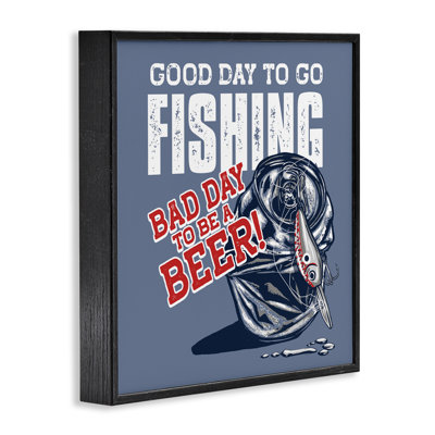 Good Day For Fishing & Beer Framed Giclee, design by Jedco Brands, Inc.
