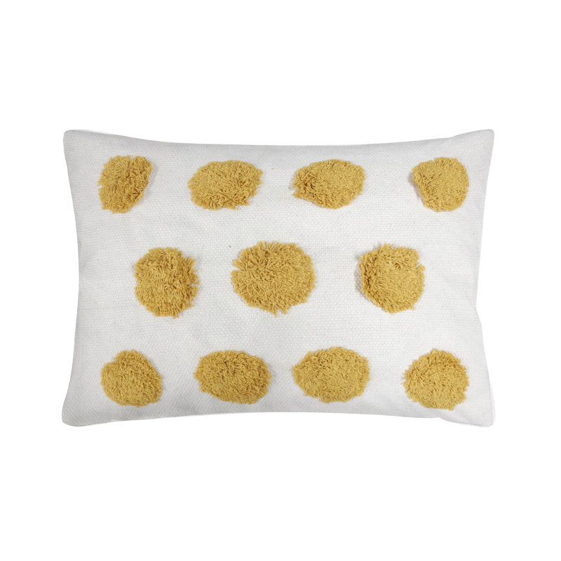 Polyester Pillow, Yellow/White