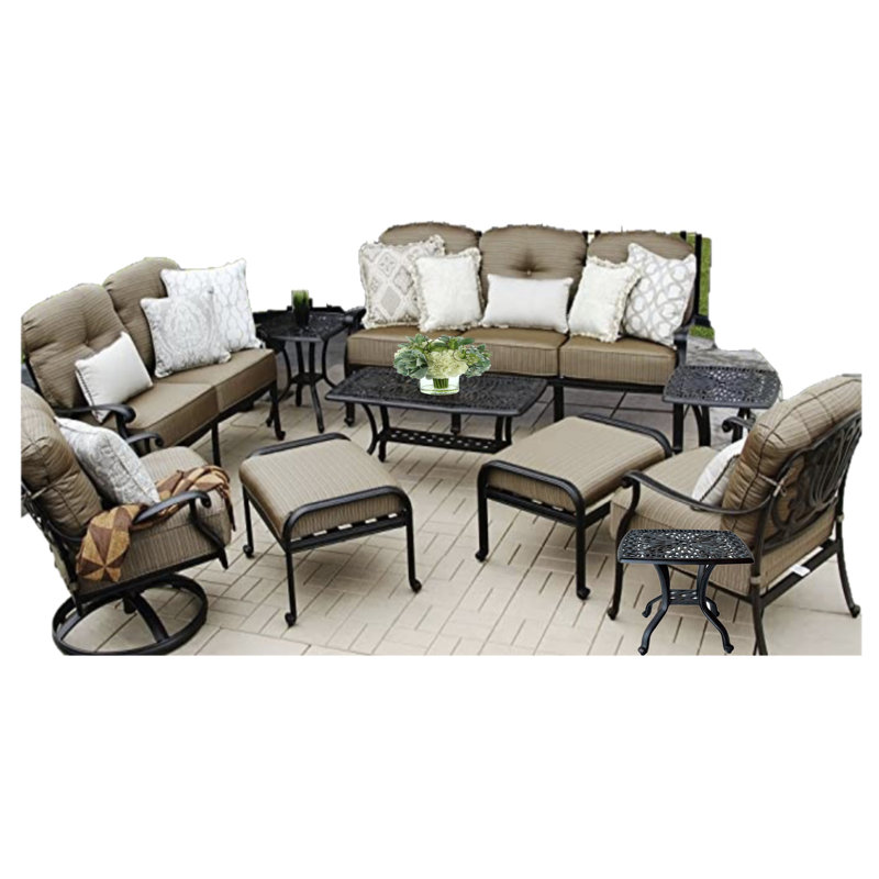 Allene 7 - Person Patio Conversation Set with Cushions
