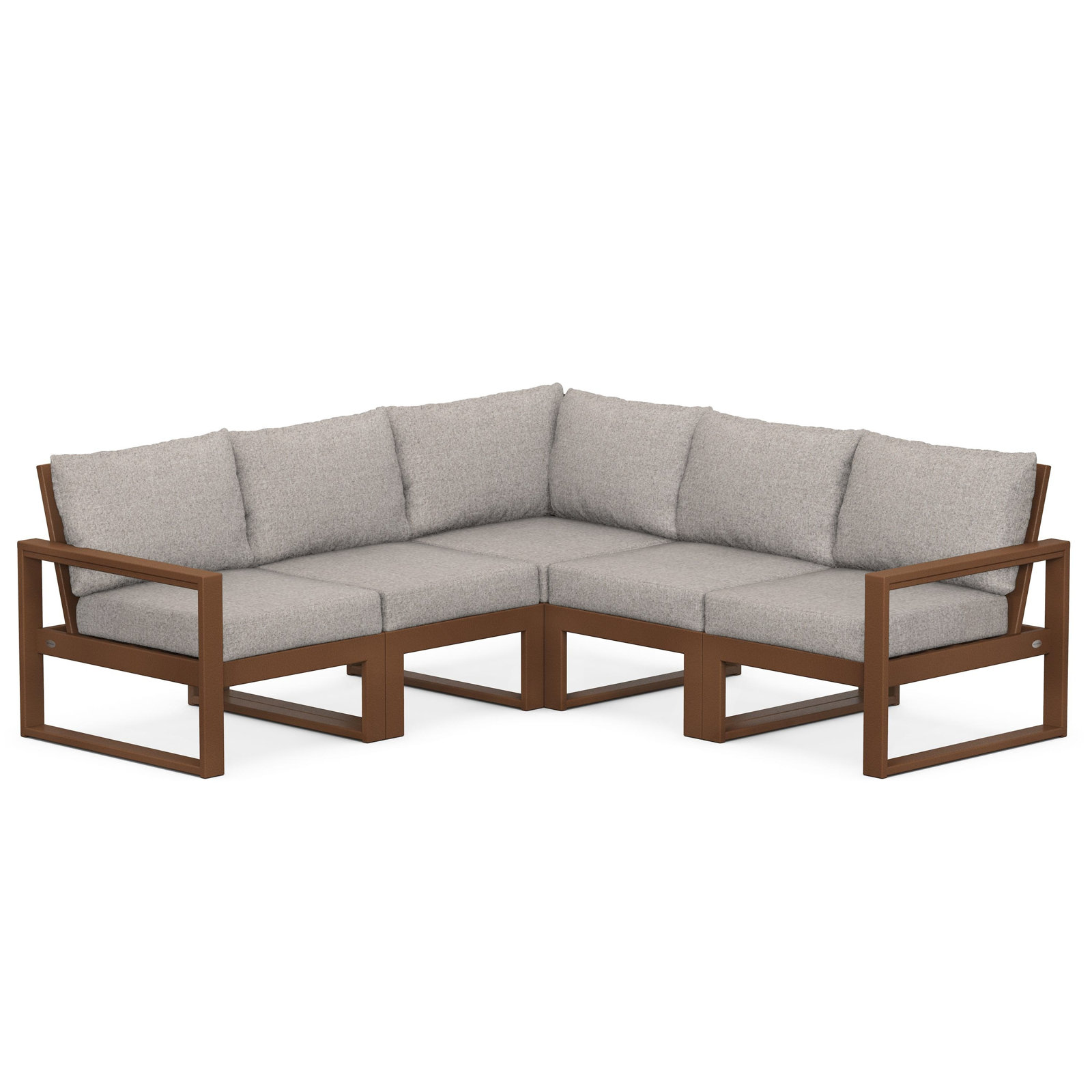 POLYWOOD® Edge 85" Patio Sectional, Granite, Teak