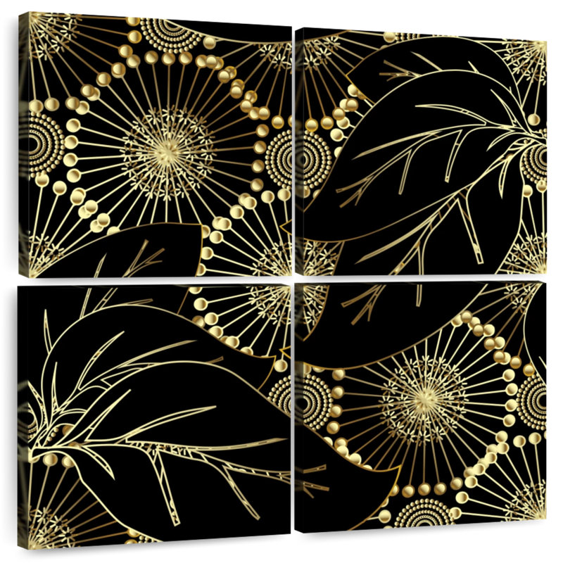 Harnek, fleurs et feuilles, H 32 po x l 32 po