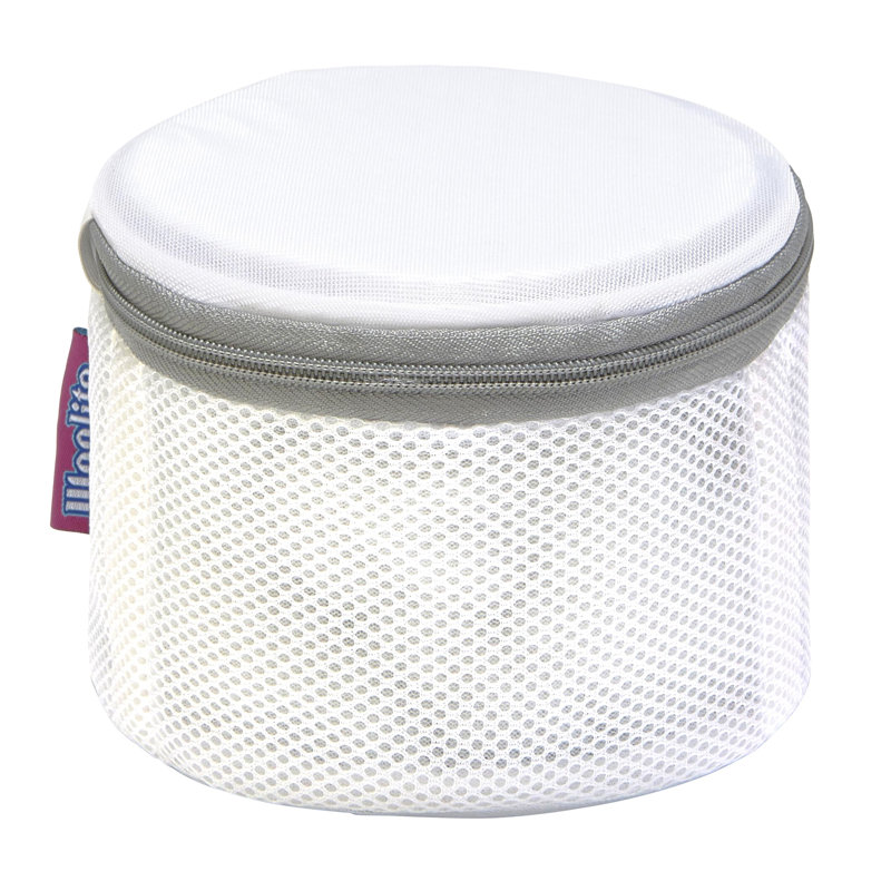 White Polyester Mesh Bra Wash Bag, 6.25" x 6.25" x 4"